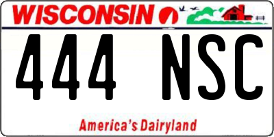 WI license plate 444NSC
