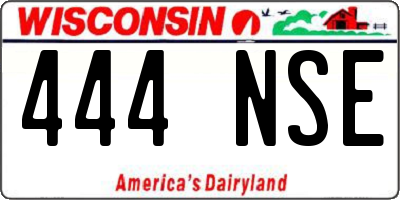 WI license plate 444NSE
