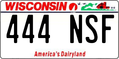 WI license plate 444NSF