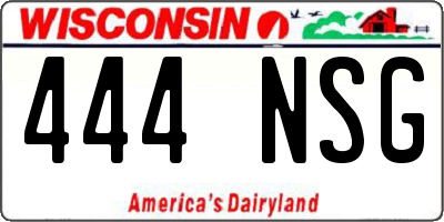 WI license plate 444NSG