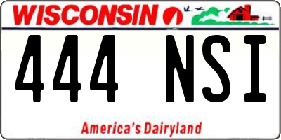 WI license plate 444NSI