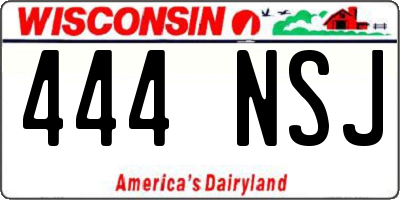 WI license plate 444NSJ