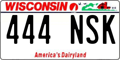 WI license plate 444NSK