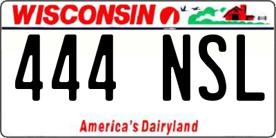 WI license plate 444NSL