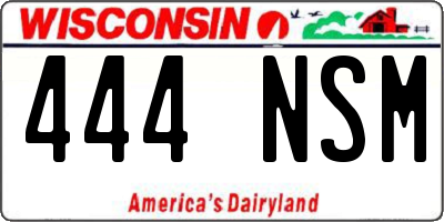 WI license plate 444NSM