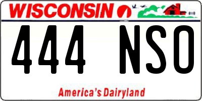 WI license plate 444NSO