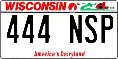 WI license plate 444NSP