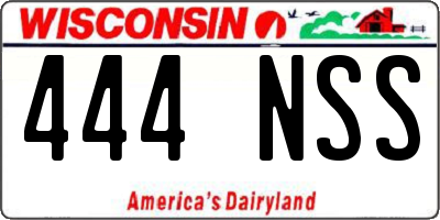 WI license plate 444NSS