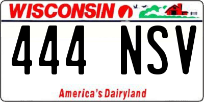 WI license plate 444NSV