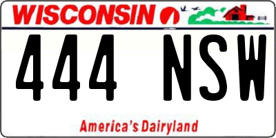 WI license plate 444NSW