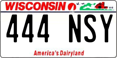 WI license plate 444NSY