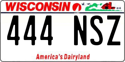 WI license plate 444NSZ