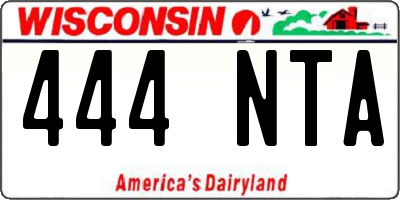 WI license plate 444NTA