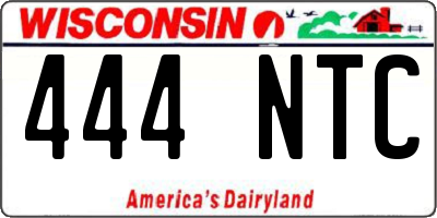 WI license plate 444NTC