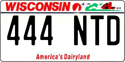 WI license plate 444NTD