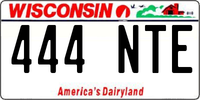WI license plate 444NTE