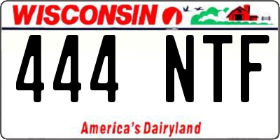 WI license plate 444NTF