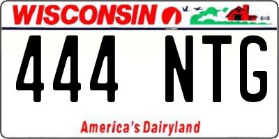 WI license plate 444NTG