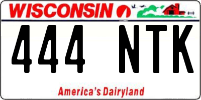 WI license plate 444NTK