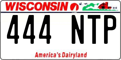 WI license plate 444NTP