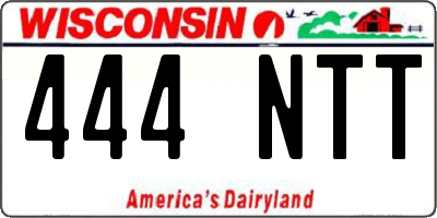 WI license plate 444NTT