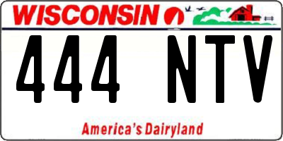 WI license plate 444NTV