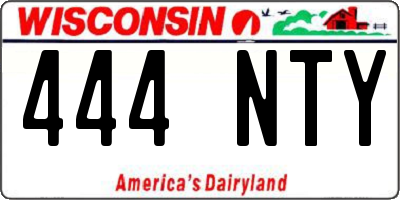 WI license plate 444NTY