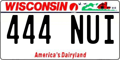 WI license plate 444NUI