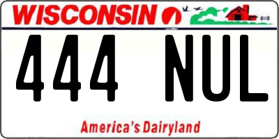 WI license plate 444NUL