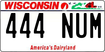 WI license plate 444NUM
