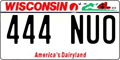 WI license plate 444NUO