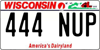 WI license plate 444NUP
