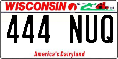 WI license plate 444NUQ