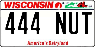 WI license plate 444NUT