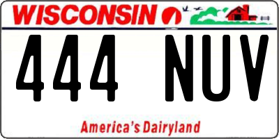 WI license plate 444NUV