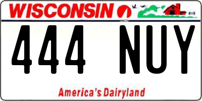 WI license plate 444NUY