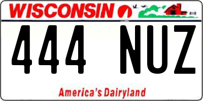 WI license plate 444NUZ