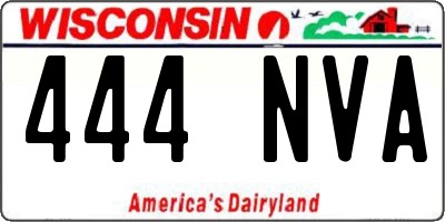 WI license plate 444NVA