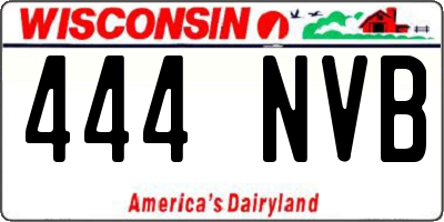 WI license plate 444NVB