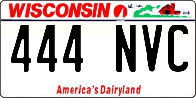 WI license plate 444NVC