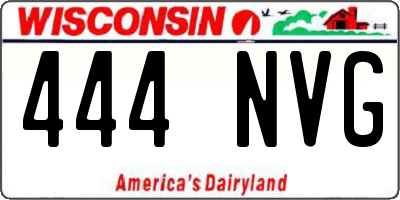 WI license plate 444NVG