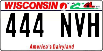 WI license plate 444NVH