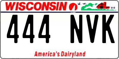 WI license plate 444NVK