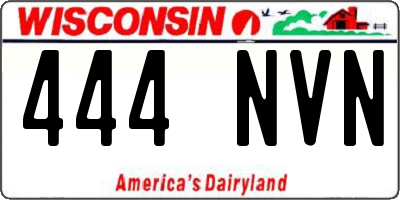 WI license plate 444NVN