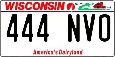 WI license plate 444NVO