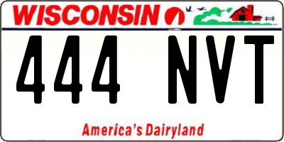 WI license plate 444NVT