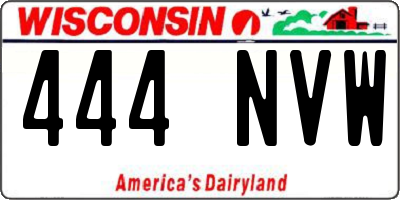 WI license plate 444NVW
