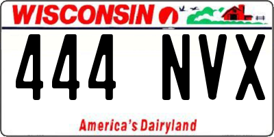 WI license plate 444NVX