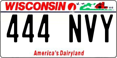 WI license plate 444NVY