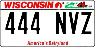 WI license plate 444NVZ